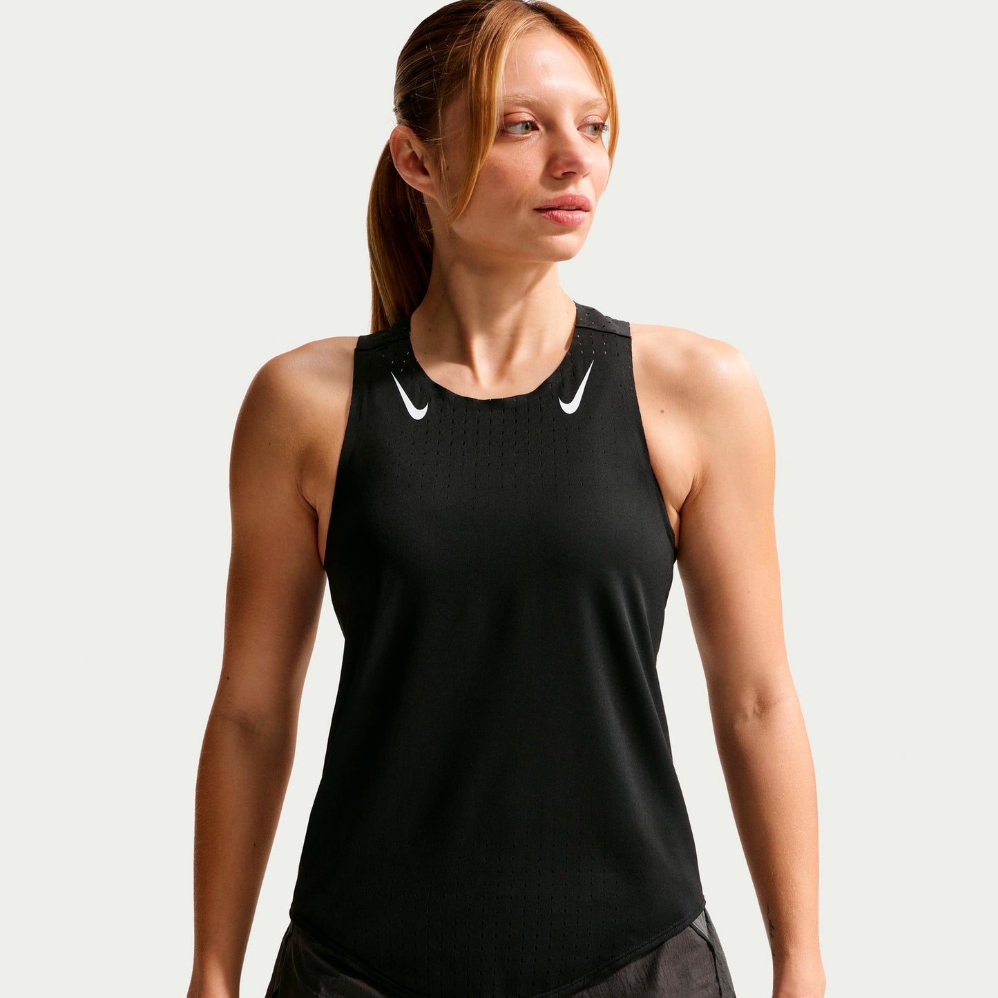 Nike AeroSwift Laufshirt Damen - schwarz, weiß
