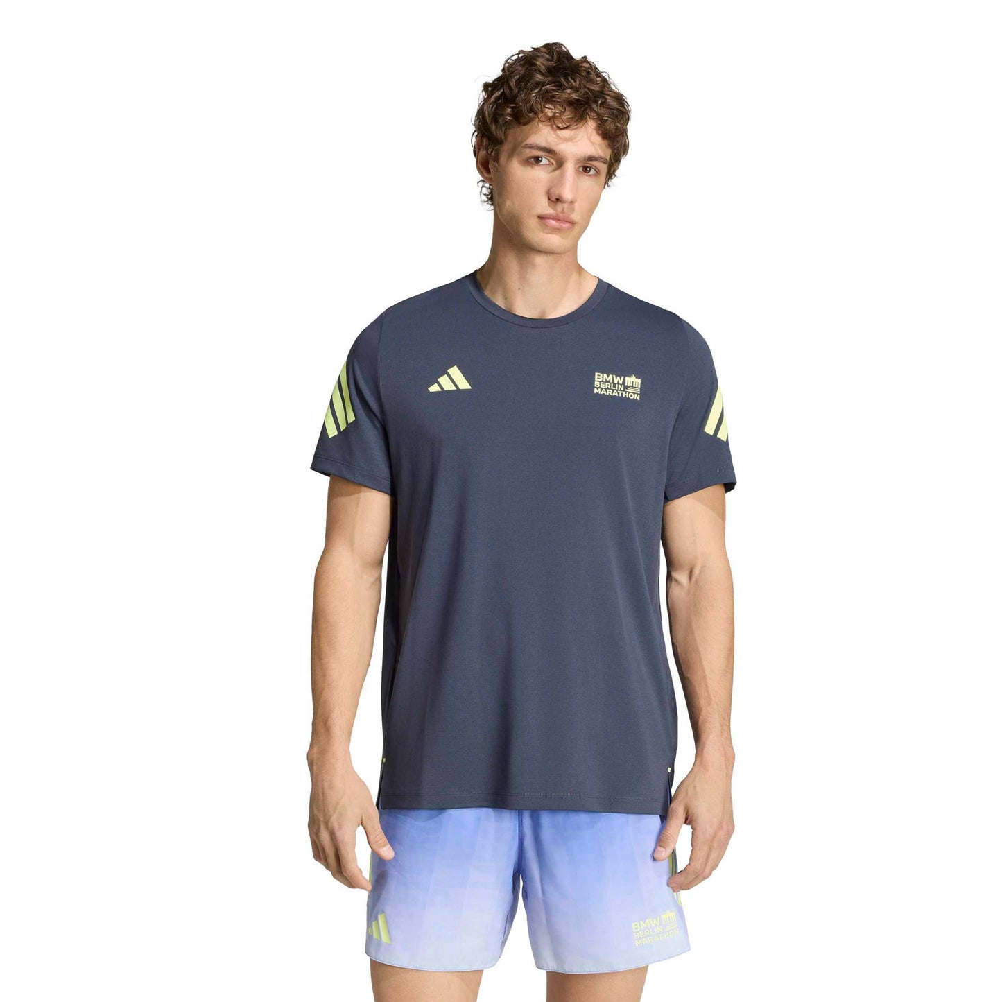 adidas BMW Berlin Laufshirt Herren - koralle, gelb