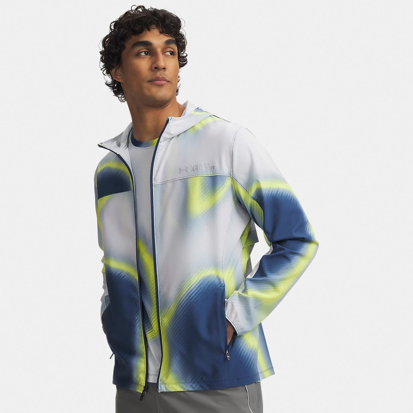 Under Armour Velociti Storm  Laufjacke Herren - blau, mehrfarbig