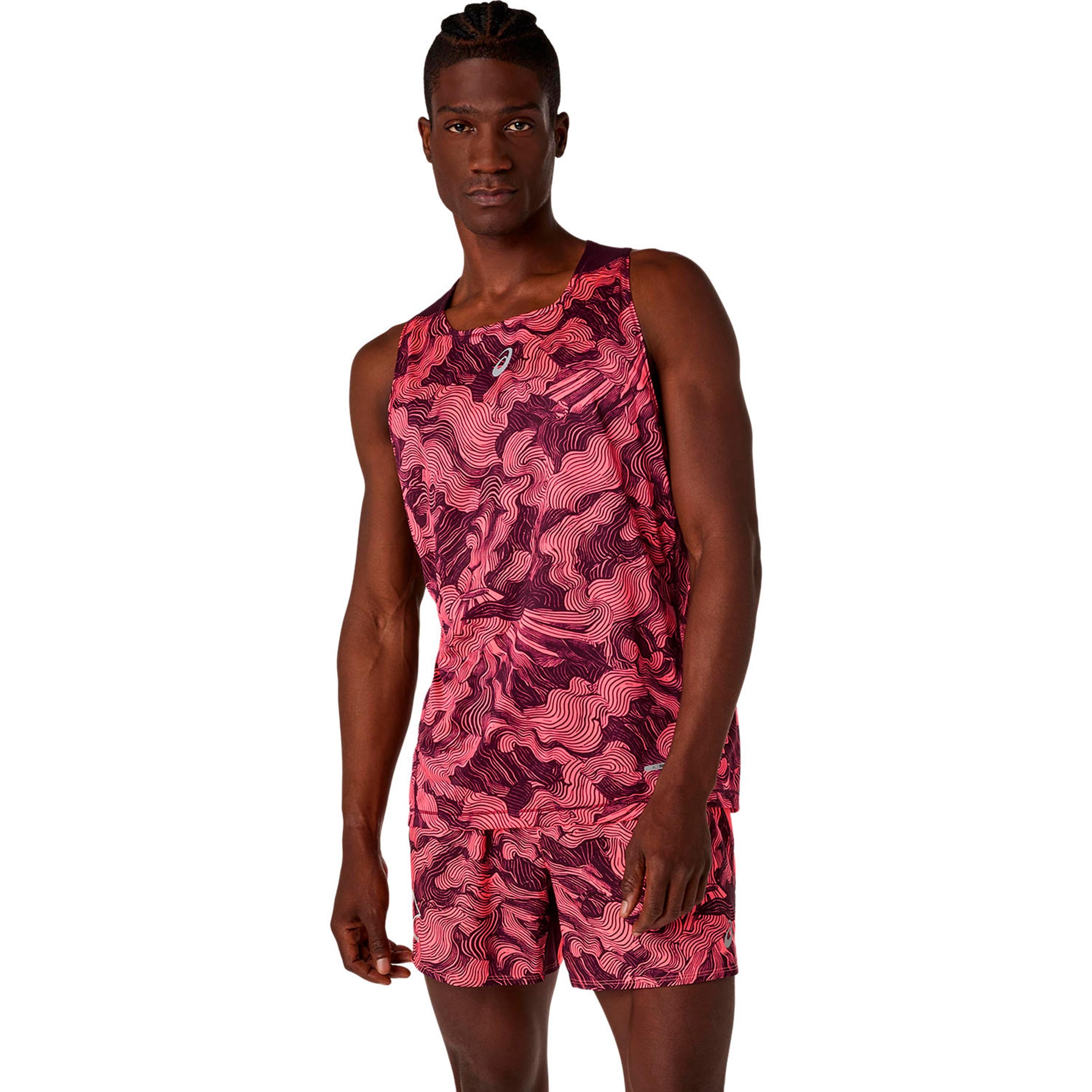 ASICS Fujitrail  Laufshirt - koralle, weinrot