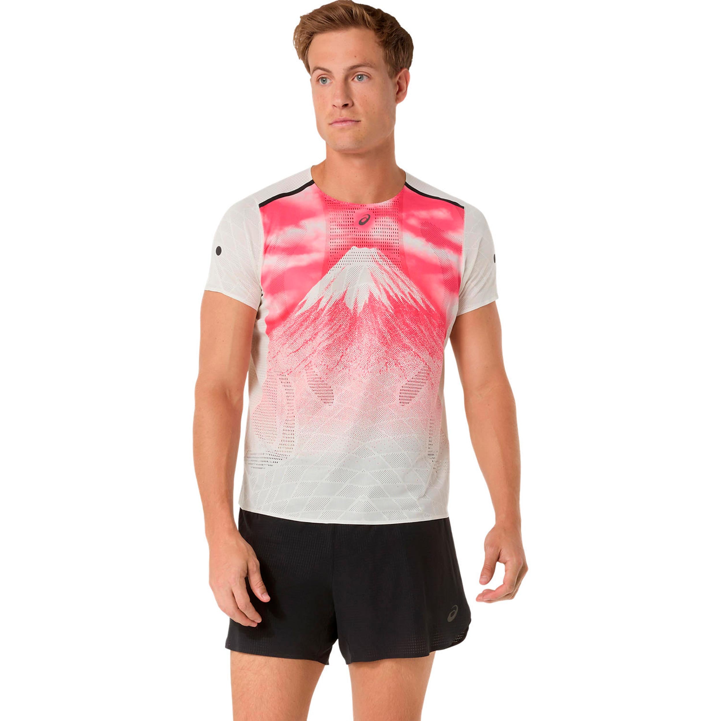 ASICS Fujitrail Elite Graphic  Laufshirt - creme, koralle