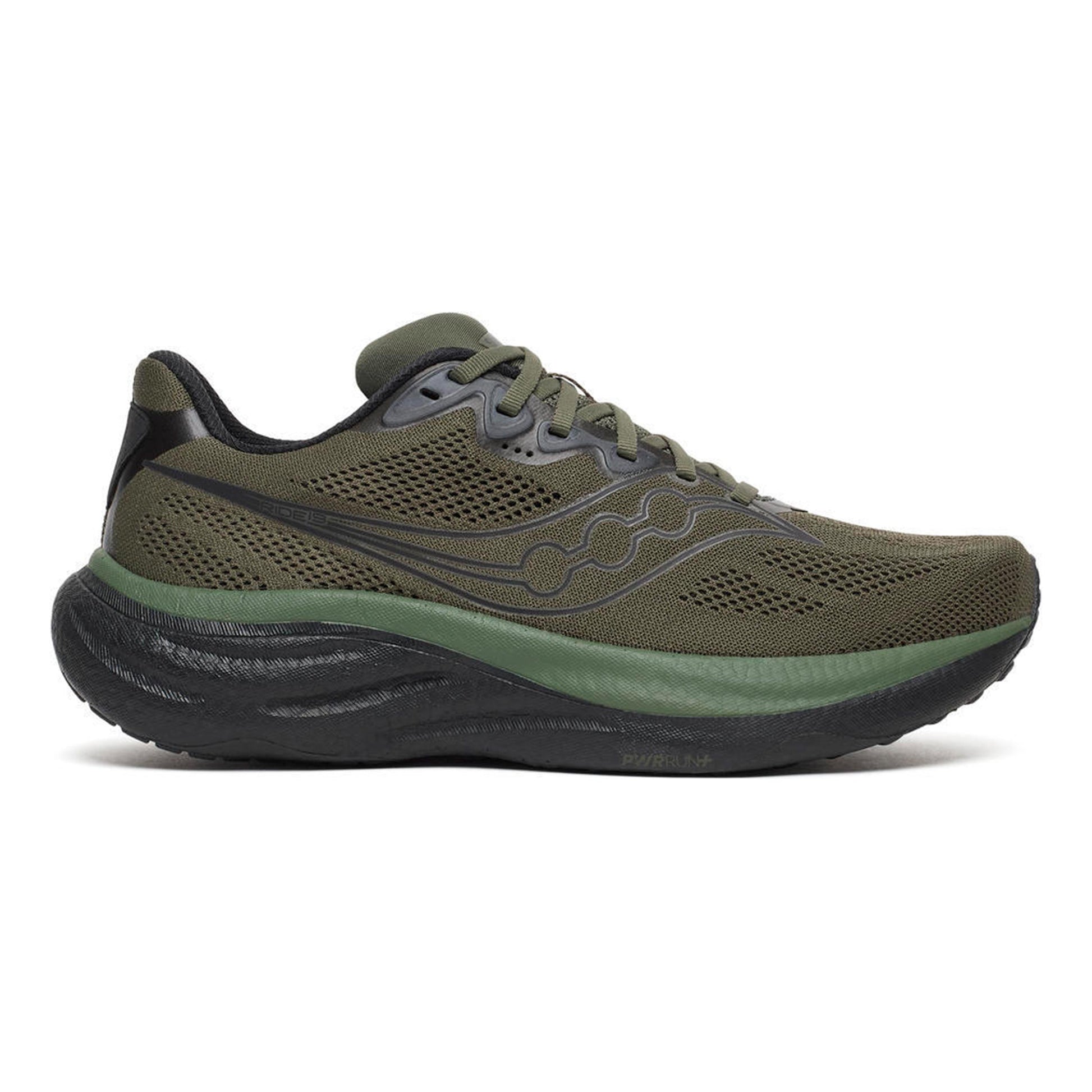 Saucony Ride 19 Neutralschuh Herren - oliv, schwarz