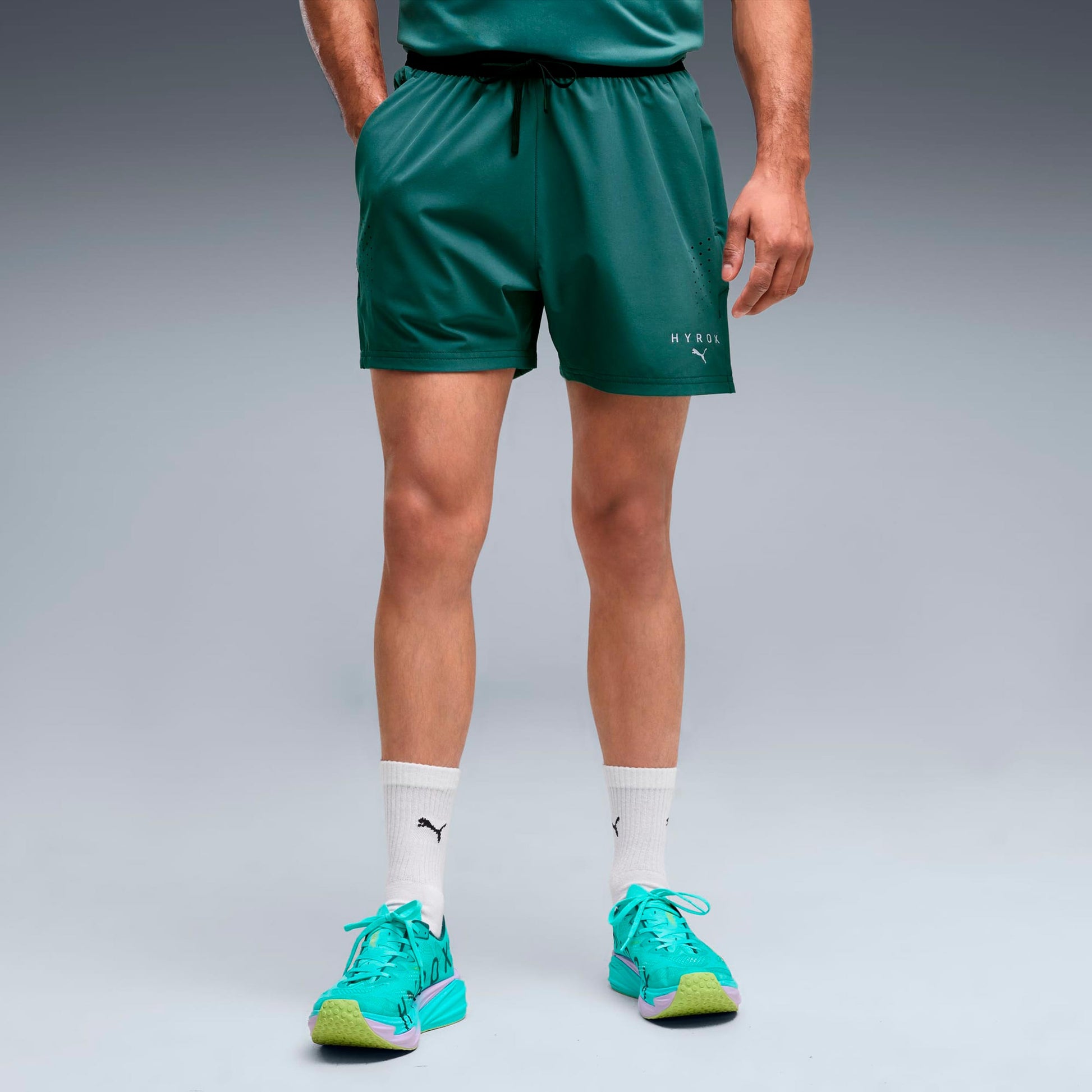 Puma HYROX PWRMODE 5in  Laufshorts Herren - grün