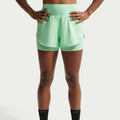 Flow 2in1  Laufshorts Damen - mint, silber