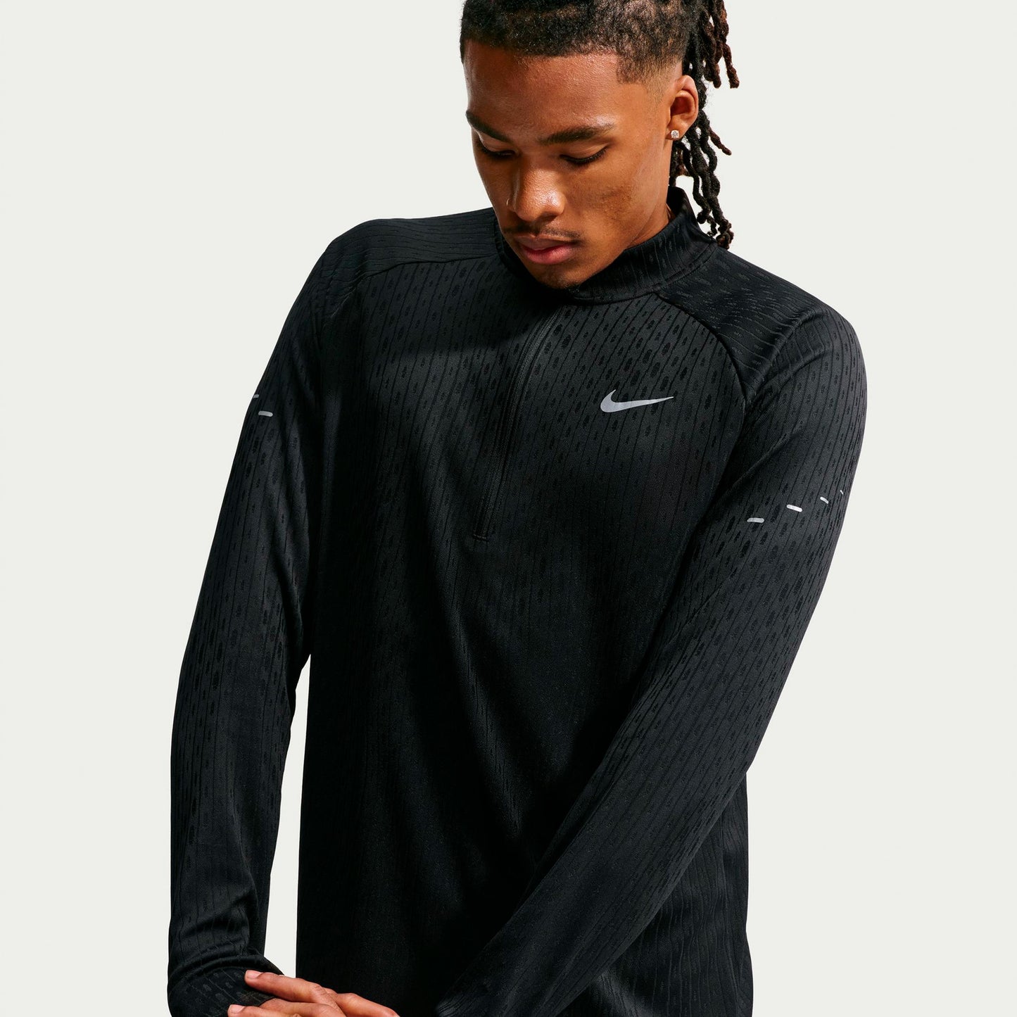 Nike Stride  Laufshirt Herren - schwarz, silber