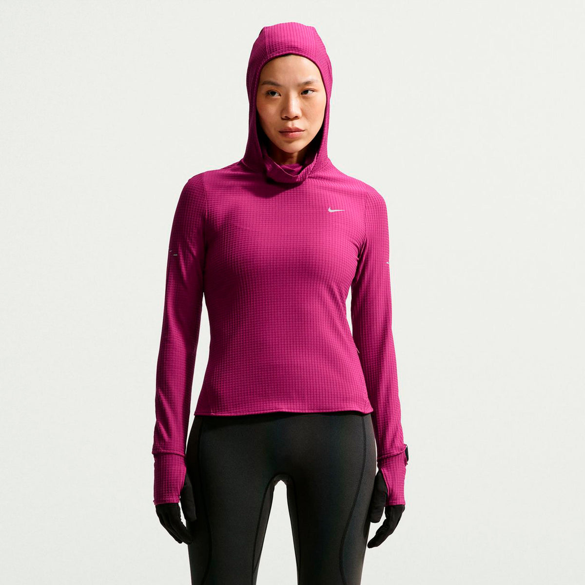 Nike Swift Therma-Fit  Laufshirt Damen - berry, silber