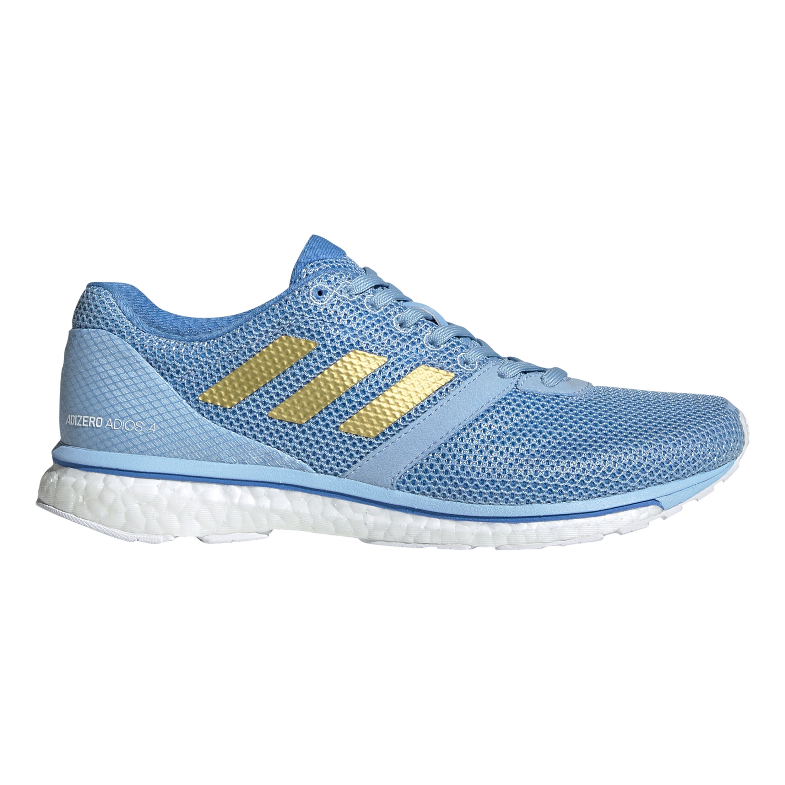Adizero Adios 4 Wettkampfschuh Damen Hellblau Gold