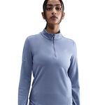 Nike Bekleidung Nike Swift Half-Zip Longsleeve Laufshirt Damen-blaugrau, silber