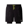 Sunriser 2in1 6in Laufshorts Herren-Schwarz,Neongrün