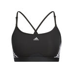 adidas Bekleidung adidas Aeroreact Low-Support 3 Stripes Sport-BH Damen-Schwarz