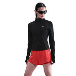 Nike Bekleidung Nike Swift Half-Zip Laufshirt Damen-Schwarz,Silber