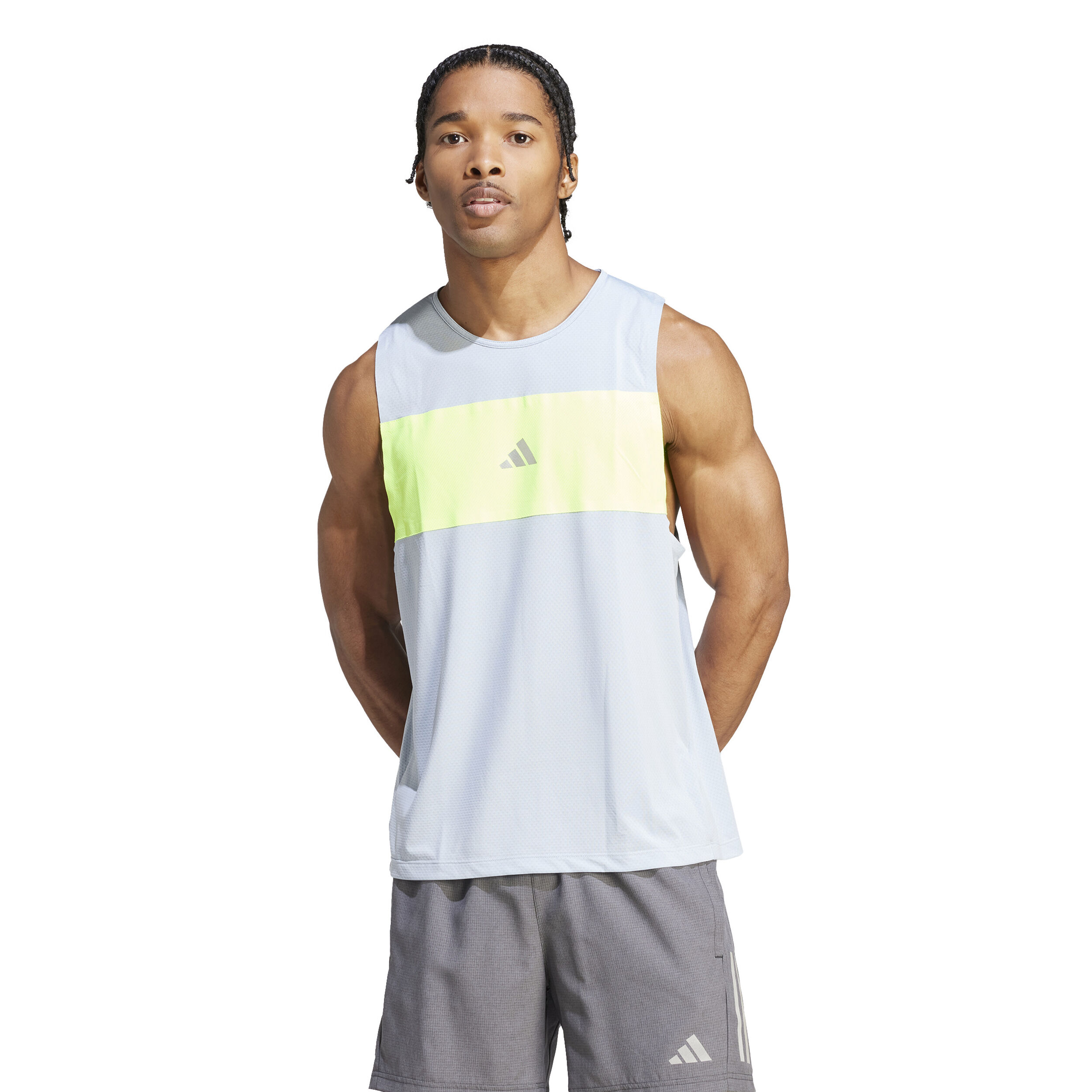 adidas BTN Laufshirt Herren Hellblau Neongelb in GroBe XXL online kaufen Running Point CH