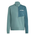 adidas Bekleidung adidas Terrex MT Half-Zip Laufshirt Damen-Dunkelgrün,Grün